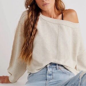Free People | Jamie Seamed Sweater | Oatmeal Heather | XS